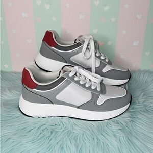 Tommy Hilfiger Gray and Red Women's Sneakers